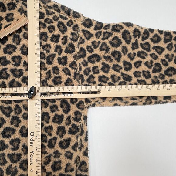 Abercrombie & Fitch Sherpa Fleece Sweater Medium Cheetah Leopard Soft A&F Cozy - Picture 9 of 10